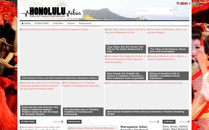 Screenshot of honoluluvibes.com