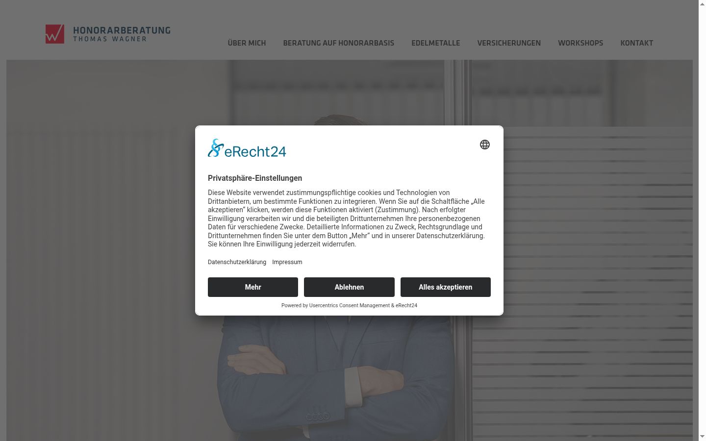 Screenshot van de toestemmingsbanner zoals getoond vóór enige interactie
