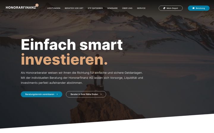 Screenshot of honorarfinanz-ag.de