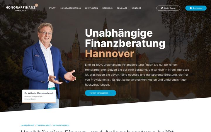Screenshot of honorarfinanz-hannover.de