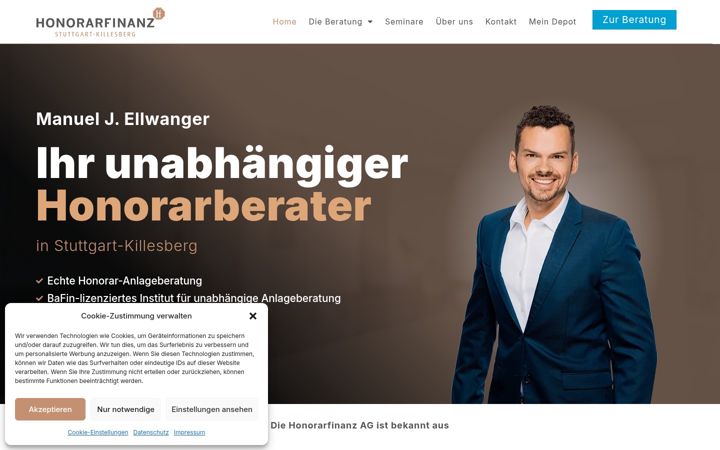 Screenshot of honorarfinanz-stuttgart-killesberg.de