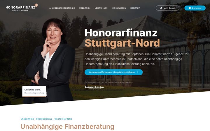 Screenshot of honorarfinanz-stuttgart-nord.de