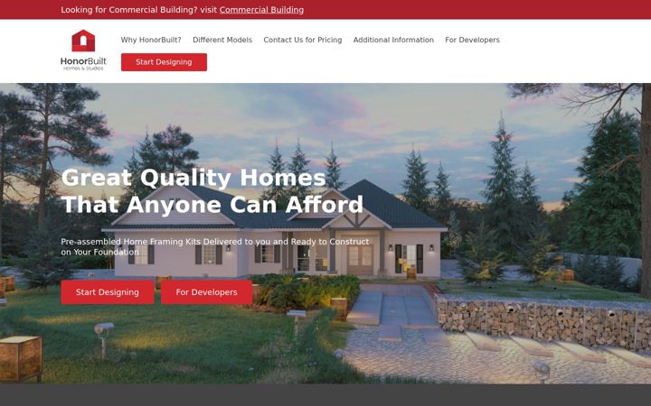 Screenshot of honorbuilthome.com