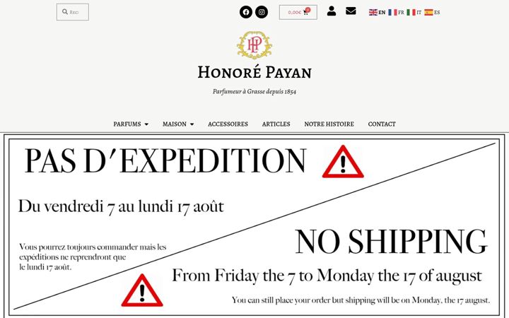 Screenshot of honore-payan.com