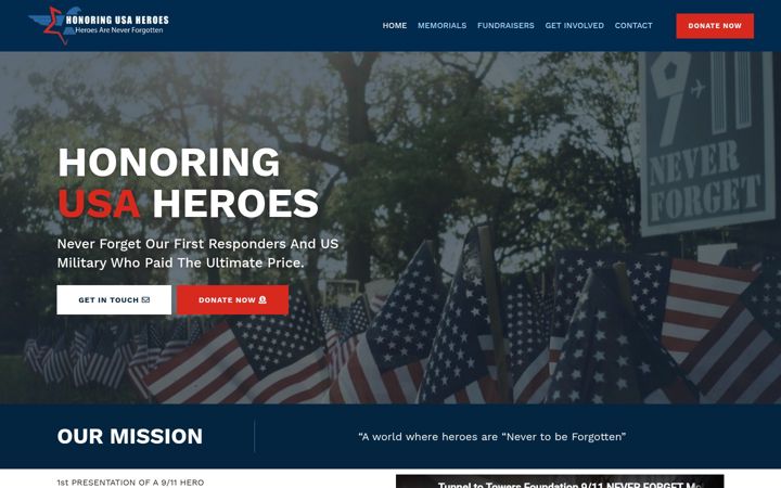 Screenshot of honoringusaheroes.org