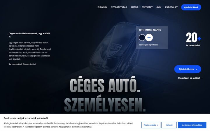 Screenshot of honorisfleet.hu