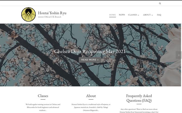 Screenshot of hontaiyoshinryu.co.uk