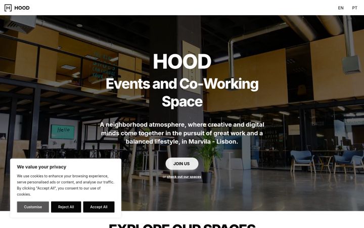 Screenshot of hood.pt