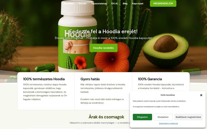 Screenshot of hoodia-rendeles.com