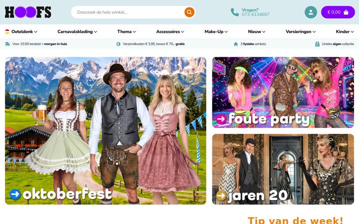 Screenshot of hoofs-feestkleding.nl