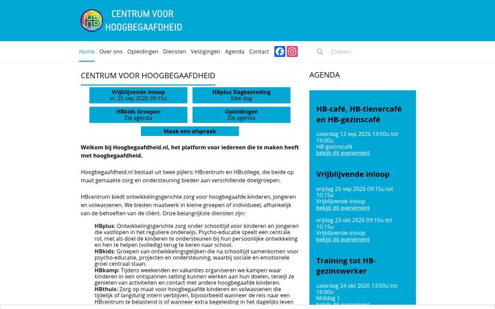 Screenshot of hoogbegaafdheid.nl