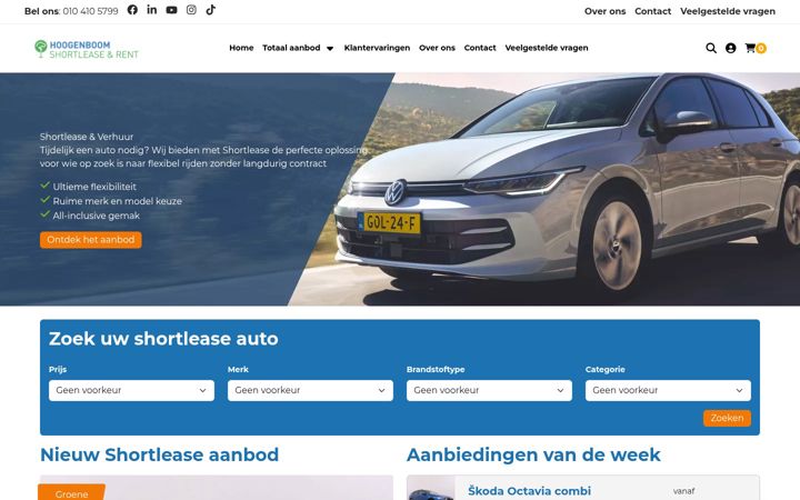 Screenshot of hoogenboomrent.nl