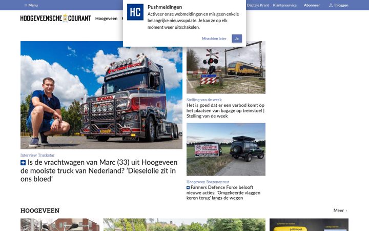 Skjámynd af hoogeveenschecourant.nl