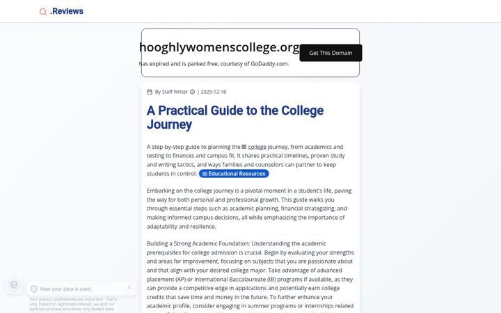 Screenshot of hooghlywomenscollege.org