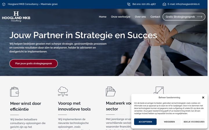 Screenshot of hooglandmkb.nl