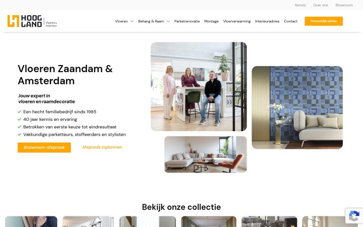 Екранна снимка на hooglandvloeren.nl