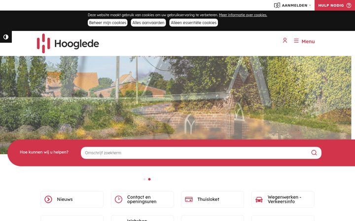 Screenshot of hooglede.be