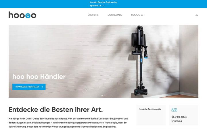 Screenshot stránky hoogo-haendlerportal.de
