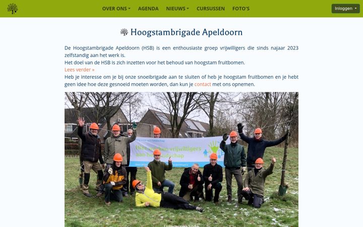 Screenshot of hoogstambrigade-apeldoorn.nl