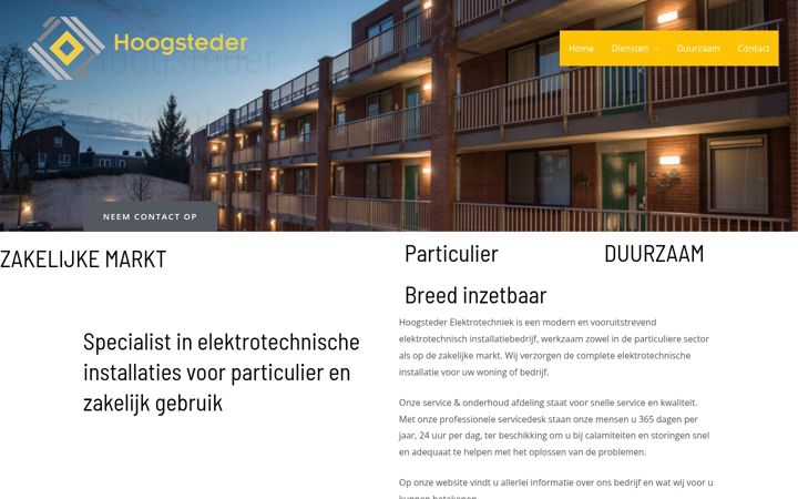 Screenshot of hoogstederelektrotechniek.nl