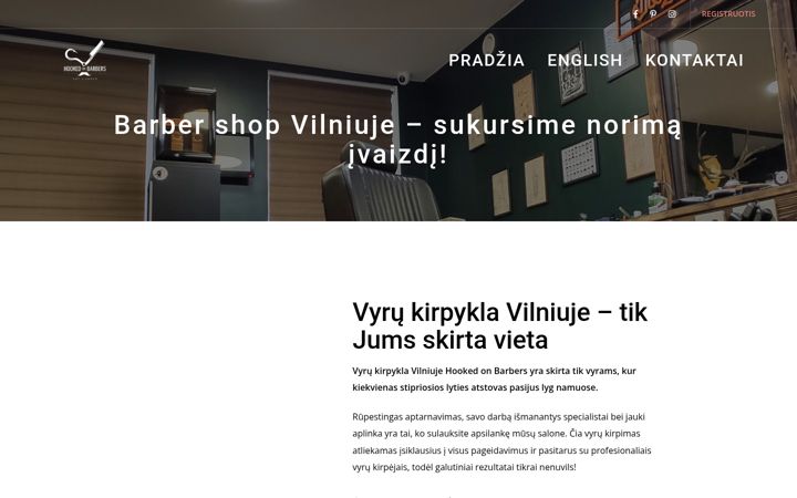 Posnetek zaslona hookedonbarbers.lt
