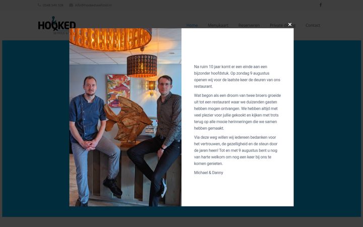 Screenshot of hookedseafood.nl