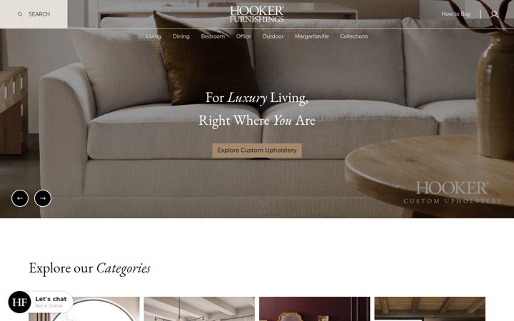 Screenshot of hookerfurnishings.com