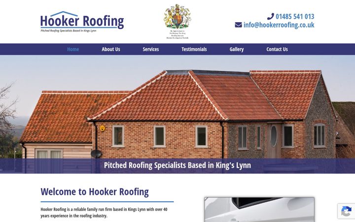 Screenshot of hookerroofing.co.uk