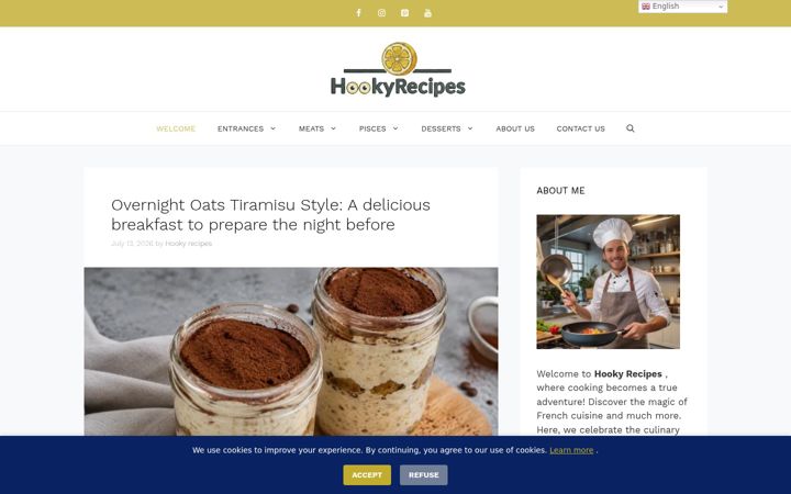 Screenshot of hookyrecipes.com