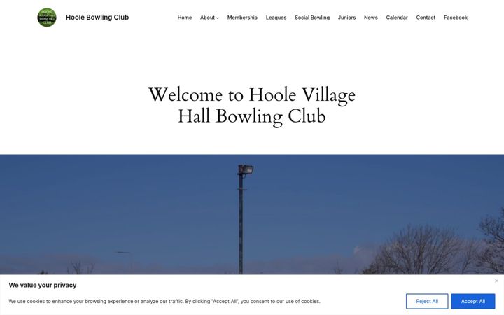 Screenshot of hoolebowlingclub.co.uk
