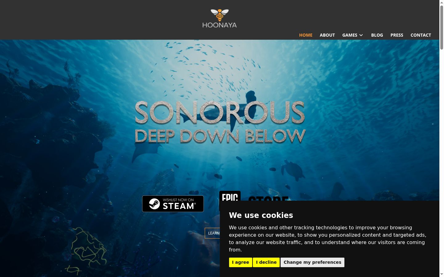 Captura de ecrã do banner de consentimento apresentado antes de qualquer interação