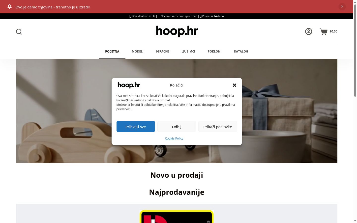 Sutikimo reklamjuostės, rodytos prieš bet kokią sąveiką, ekrano kopija