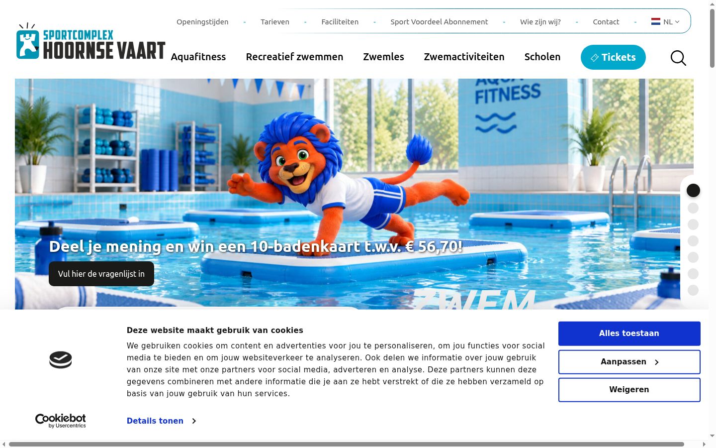 Screenshot del banner di consenso mostrato prima di qualsiasi interazione