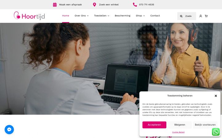 Screenshot of hoortijd.nl