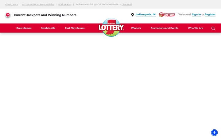 Screenshot of hoosierlottery.com