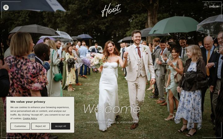 Screenshot of hootweddings.co.uk