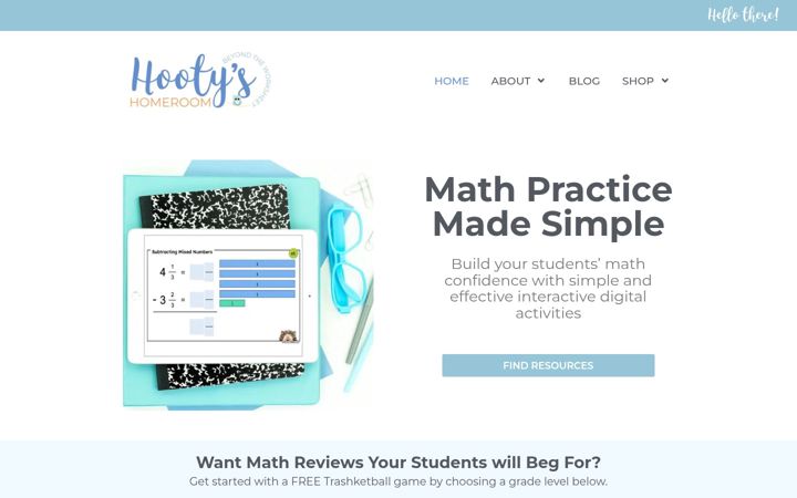 Screenshot of hootyshomeroom.com