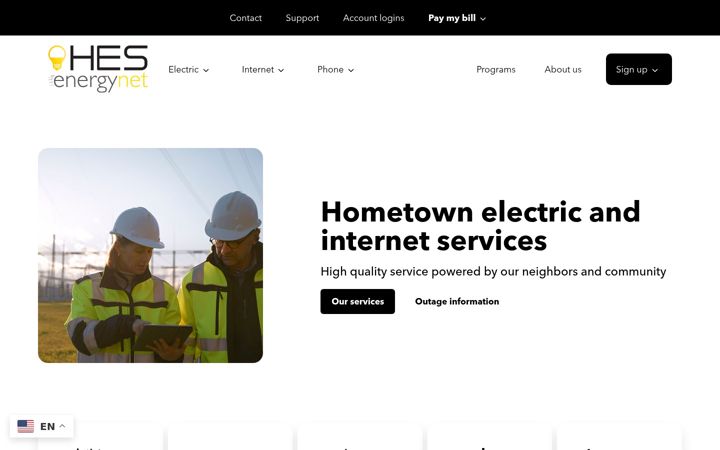 Screenshot stránky hop-electric.com