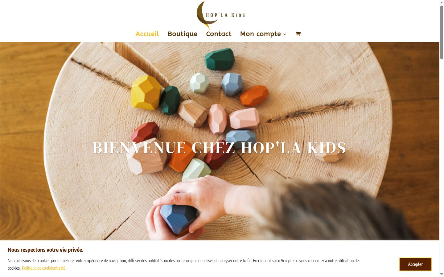 Capture d'écran de la bannière de consentement affichée avant toute interaction