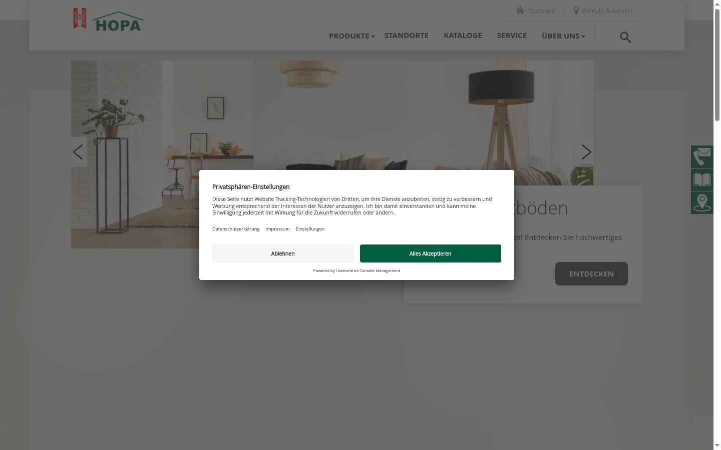 Screenshot del banner di consenso mostrato prima di qualsiasi interazione