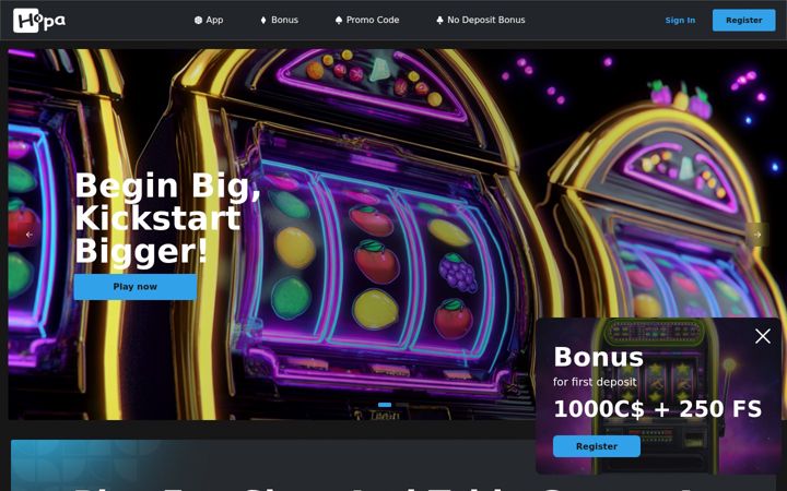 Screenshot of hopacasinos.org