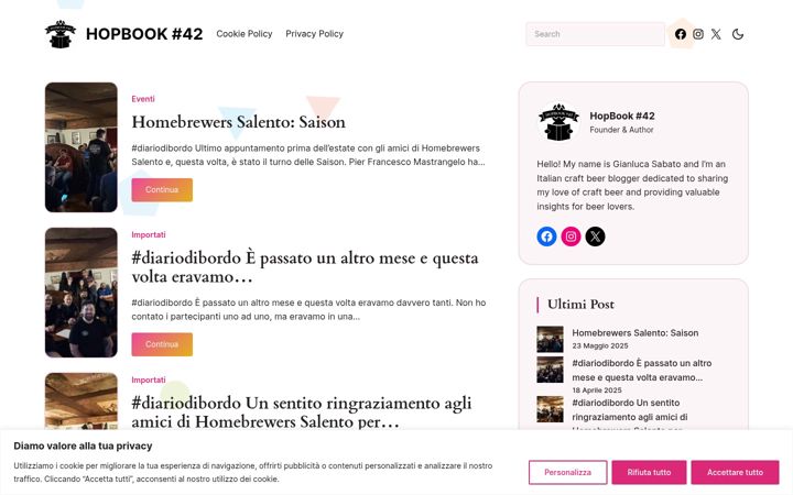 Screenshot of hopbook42.it
