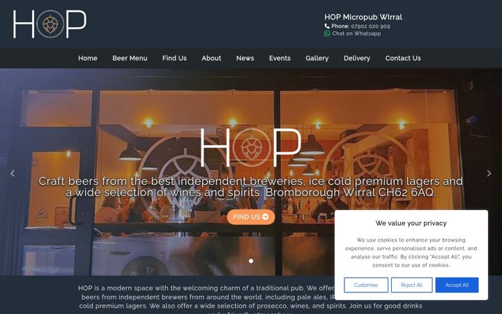 Screenshot of hopchain.co.uk