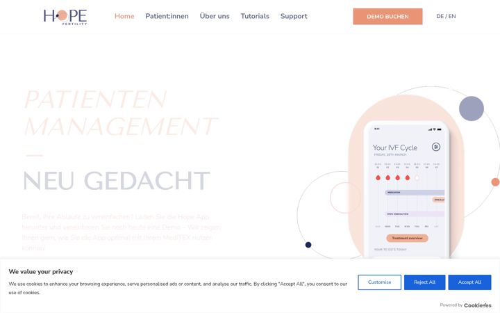 Screenshot of hope-kinderwunsch.de