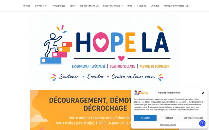 Screenshot of hope-la.fr