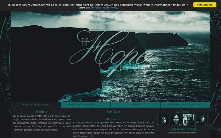 Screenshot of hope-rpg.de