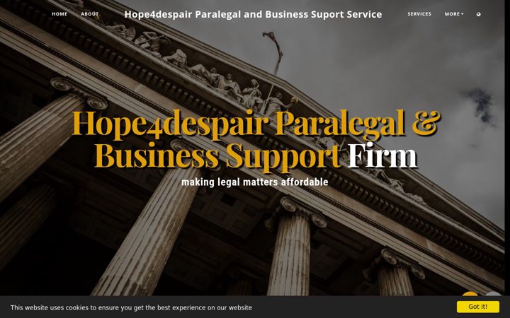 Screenshot of hope4despair-legal-business.co.uk