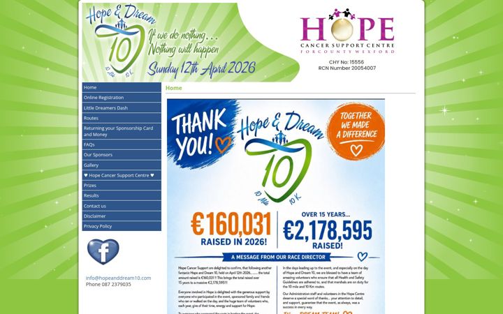 Screenshot of hopeanddream10.com