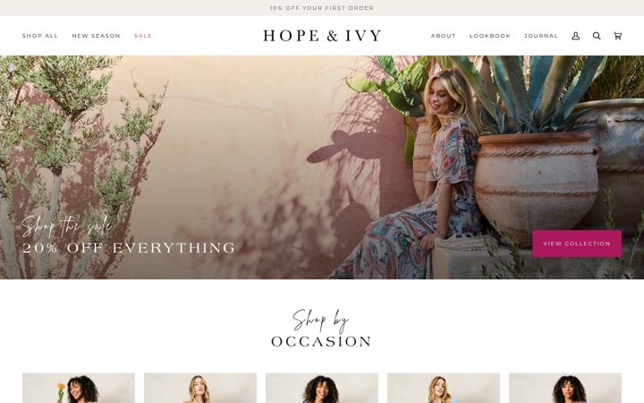 Screenshot of hopeandivy.co.uk
