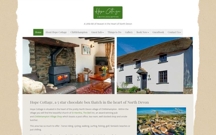 Screenshot of hopecottagenorthdevon.co.uk